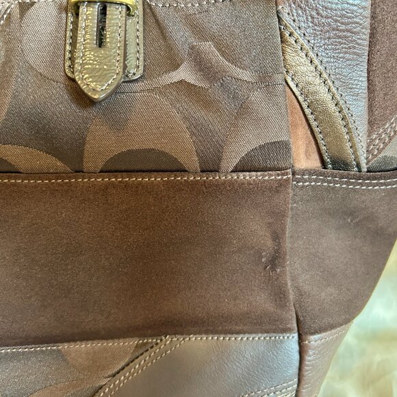 COACH PURSE NWT  Patchwork Collection Brown/Gold/Leather/Suede - Picture 13 of 16